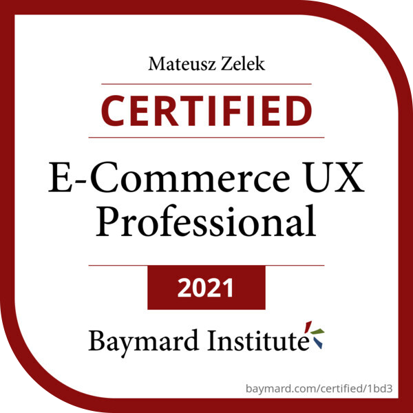 Baymard Institute Certificate