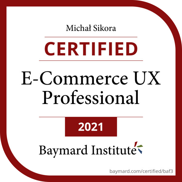 Baymard Institute Certificate