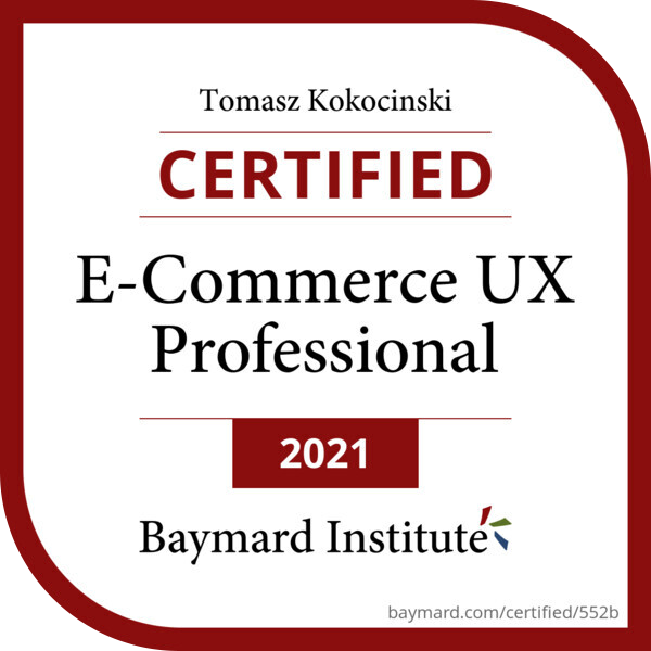 Baymard Institute Certificate